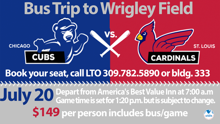 US Army MWR :: View Event :: Bus Trip to Cardinals @ Cubs Game at Wrigley Field